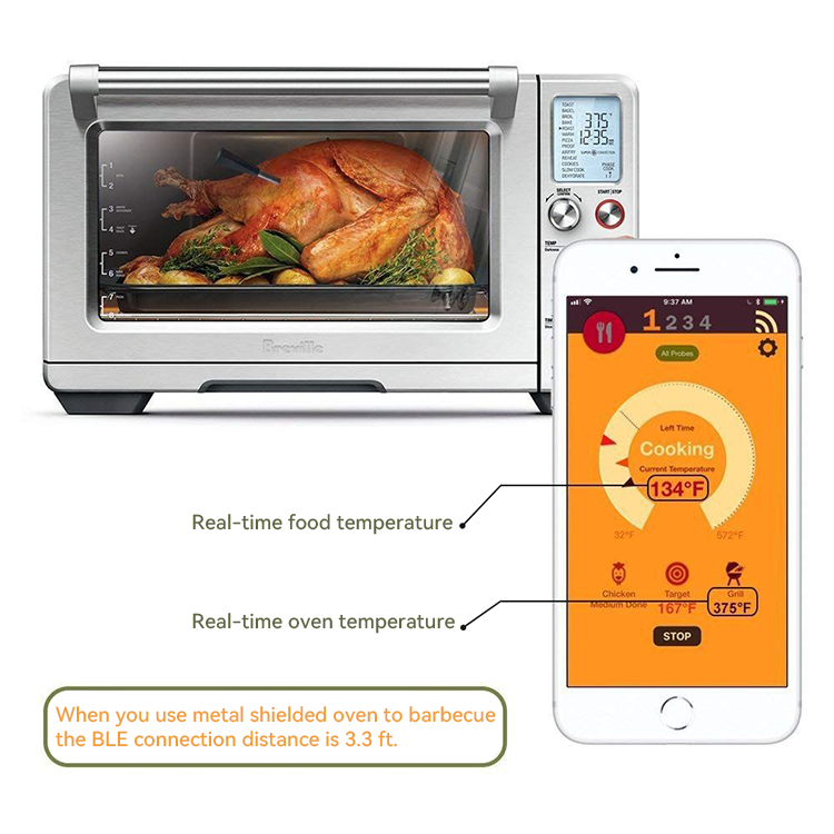 Wireless Smart Meat Thermometer,JW1905,31*46*20cm,Black